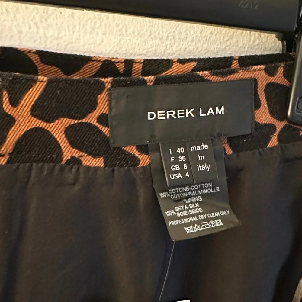 Derek Lam Black and Brown Patterned Pencil Skirt